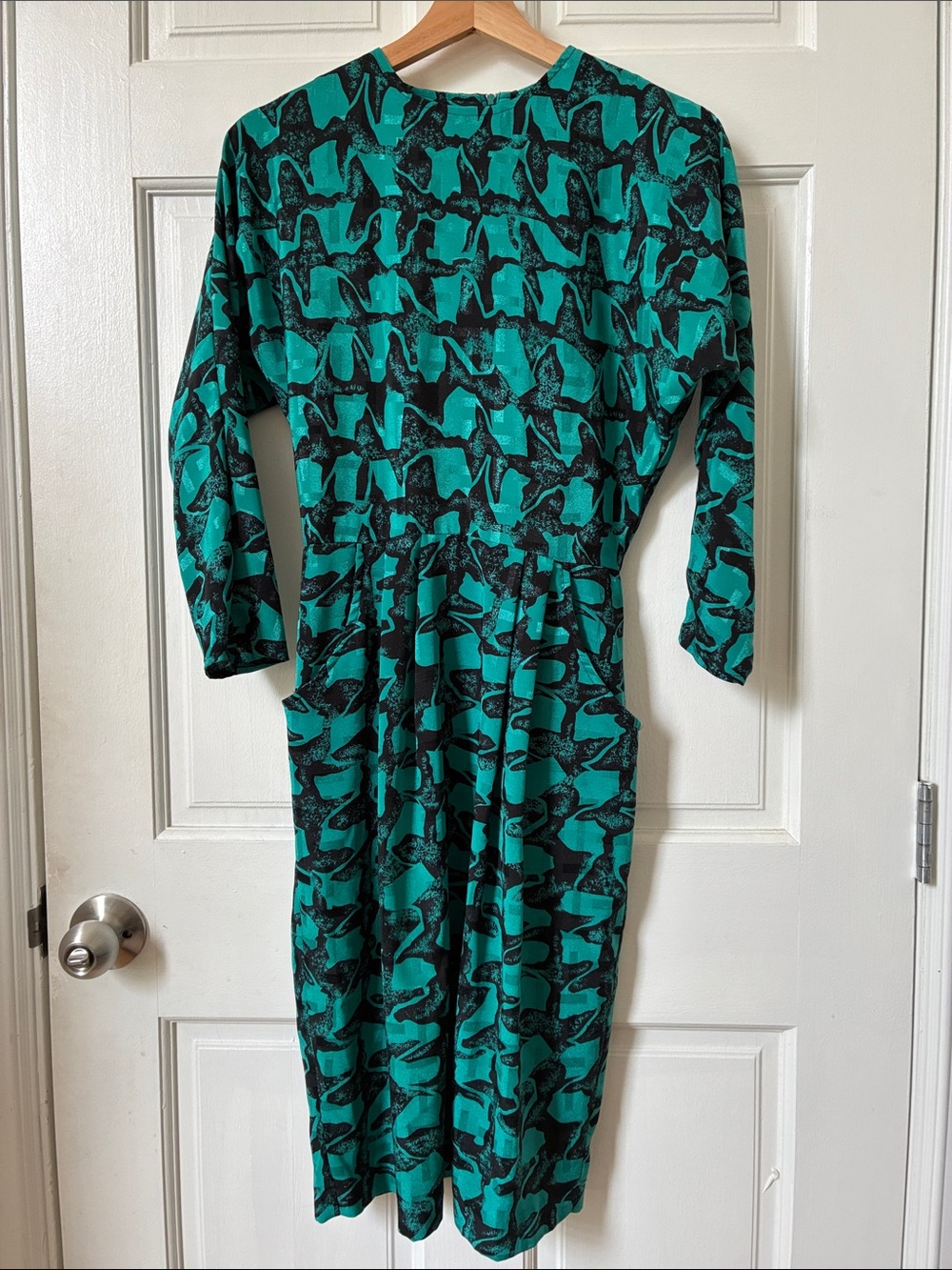 Alison Peters Printed Long-Sleeve Midi Dress